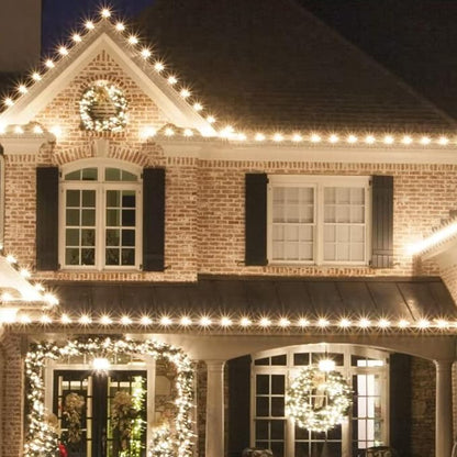 TW SHINE C9 Christmas Lights, 100 LED 66 FT Christmas String Lights Outdoor with 8 Modes Timer Waterproof Connectable for Indoor Yard Xmas Tree House Decorations (Warm White)
