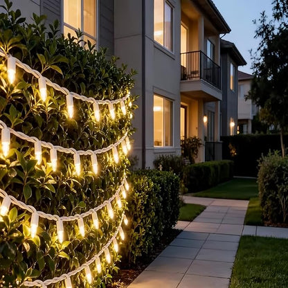 LUCKY SHINE 200 Clear Warm Christmas Lights, UL Certified and Commercial Grade 2 Sets100 Light with White Wire 66 Ft, for Indoor and Outdoor Party, Patio, Trees, Garden.