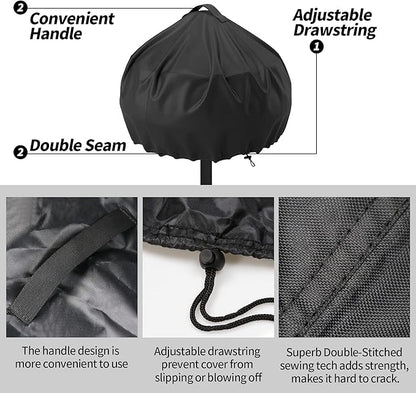 Grill Cover for George Foreman and Cuisinart,Outdoor/Indoor Electric Grills Cover,Waterproof BBQ Round Grill Cover-20x18 Inch