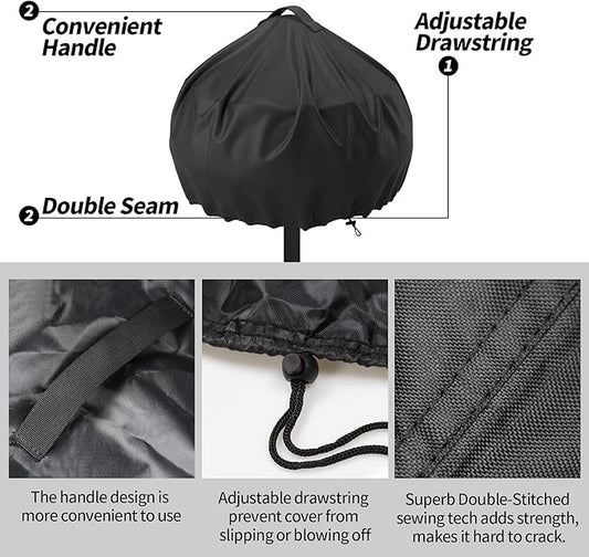 Grill Cover for George Foreman and Cuisinart,Outdoor/Indoor Electric Grills Cover,Waterproof BBQ Round Grill Cover-20x18 Inch