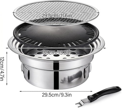 Korean Grill Korean Bbq Grill Portable Charcoal Grills With Non stick Pan & Net Small Indoor/outdoor Charcoal
