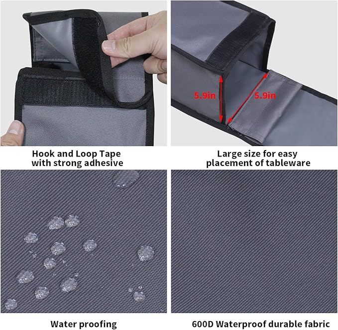 Grill Tool Storage Bag,Waterproof Foldable Organizer for BBQ Utensils, Portable Barbecues Accessory Carry Case for Camping & Hiking