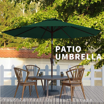 10FT Patio Umbrella, Outdoor Umbrella with Push Button Tilt and Crank, 8 Sturdy Ribs, UV Protection & Waterproof Market Umbrella for Pool, Backyard, Beach,Deck