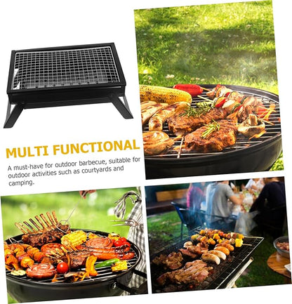 MERRYHAPY Portable Charcoal Grill Compact Stainless Steel Design for Outdoor Barbecues Camping and Picnics Features Pullout Charcoal Container for Gatherings People