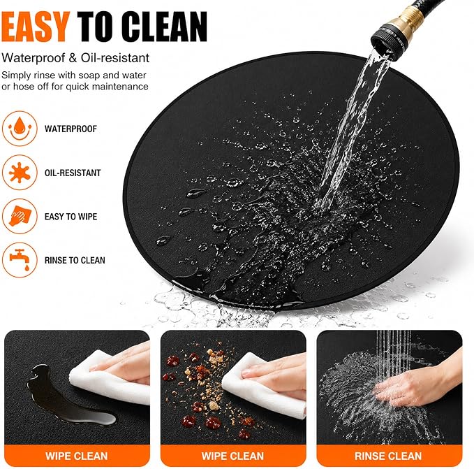 36" Fire Pit Mat for Solo Stove Bonfire, Round Fireproof Under Grill Mats for Outdoor Grill, Patio Protector Pad, Round BBQ Mat, Solo Stove Accessories