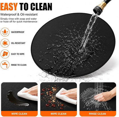 36" Fire Pit Mat for Solo Stove Bonfire, Round Fireproof Under Grill Mats for Outdoor Grill, Patio Protector Pad, Round BBQ Mat, Solo Stove Accessories