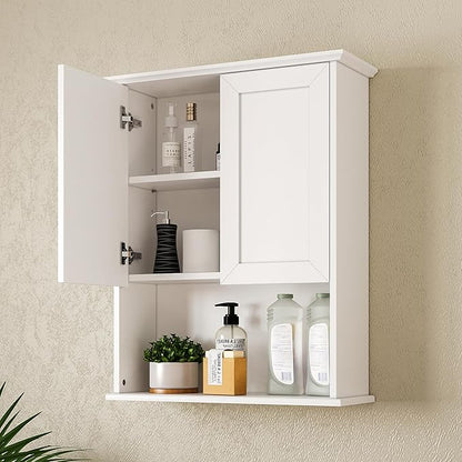 Bathroom Wall Cabinet, Over The Toilet Storage Cabinet, 24x30 Inch Bathroom Medicine Cabinet with 2 Door & Adjustable Shelves, Bathroom Cabinet Wall Mounted, for Laundry Room, Kitchen