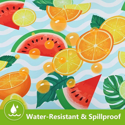 Smiry Spandex Fitted Tablecloth for 6 Foot Rectangle Tables, Washable Picnic Table Cover with Elastic, Stretch Reusable Table Cloth for Outdoor, Camping, Dining & Kitchen (Watermelon, 30"x72")
