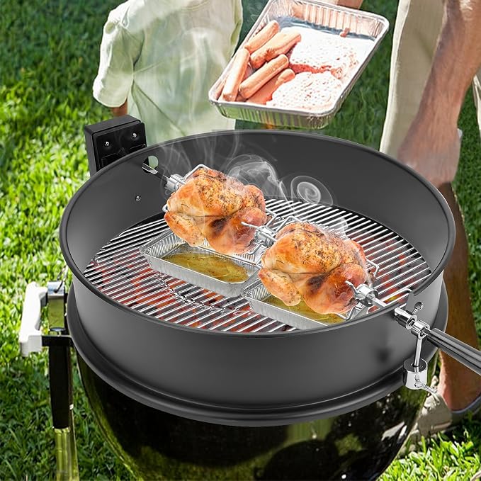 only fire Rotisserie Meat Forks for Most Grills - Include 2pcs 4 Pronged Rotisserie Forks and 1pc Double Sided 4 Pronged Rotisserie Fork