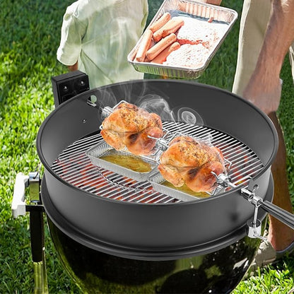 only fire Rotisserie Meat Forks for Most Grills - Include 2pcs 4 Pronged Rotisserie Forks and 1pc Double Sided 4 Pronged Rotisserie Fork