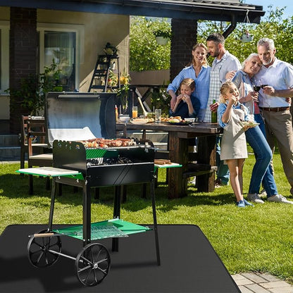 SANLIKE 39" Square Fire Pit Mat Under Grill Mat for Outdoor Grill 3-Layer Double-Sided Fireproof Mat Oil-Proof Waterproof BBQ Pad for Grass Deck Patio Outdoor & Indoor Wood Burning Fire Pit Portable