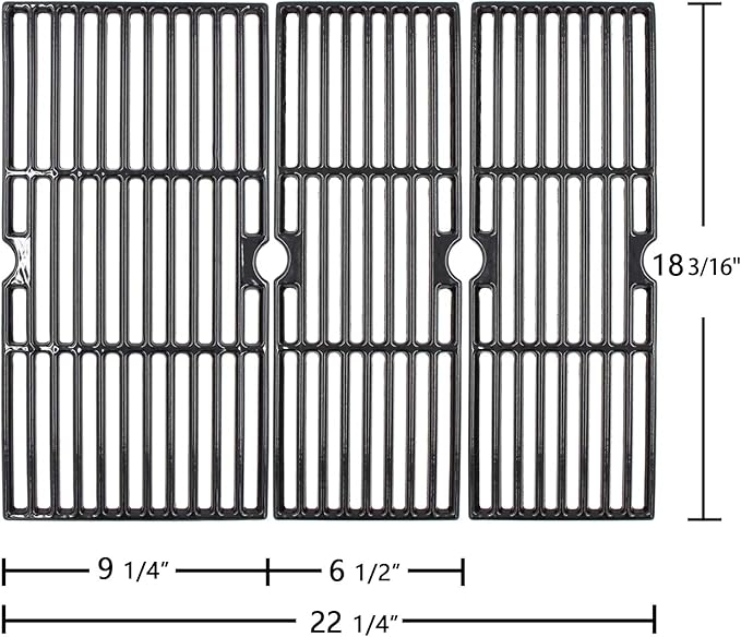 Hongso 18 1/16 x 22 1/16 Inch Porcelain Cast Iron Grill Grates for CharBroil Signature 3 Burners 463348017 463372017 Cooking Grids Replacement for Char-Broil Grill Model G470-0003-W1 G470-0002-W1