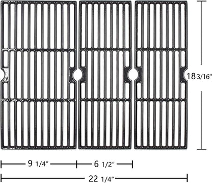 Hongso 18 1/16 x 22 1/16 Inch Porcelain Cast Iron Grill Grates for CharBroil Signature 3 Burners 463348017 463372017 Cooking Grids Replacement for Char-Broil Grill Model G470-0003-W1 G470-0002-W1