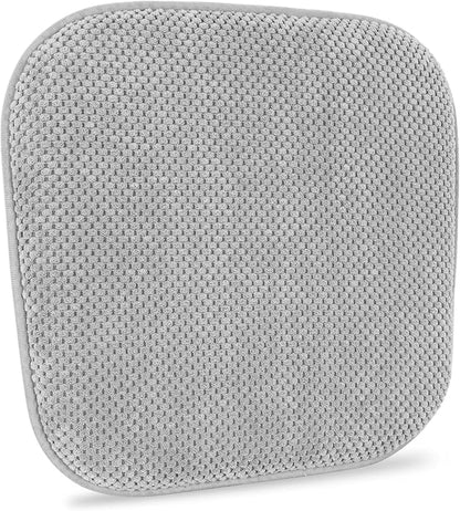 Silver Grey Kitchen Chairs Cushions Non Slip Foam Office Seat Cushions Washable Soft Thick Pads Large Wooden Metal Tapered Dining Chair Cushions,17" x 15"