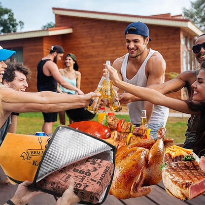BBQ Blanket Insulated Meat Resting Bag Reusable Foldable & Lightweight Bbq Blanket For Resting Meat To Control Heat Loss For BBQ Smokers And Grilling (18in), Brown