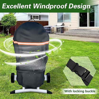 EVRBUL Electric Grill Cover Compatible with Char-Broil Patio Bistro, Waterproof Heavy Duty 420D Electric Grill Cover, Small BBQ Cover with Air Vent Windproof Straps 26" L x 24" W x 38" H