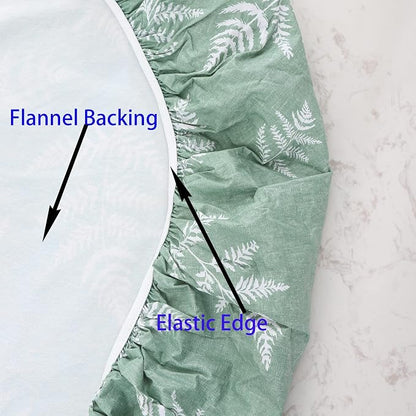 Walrus Round Vinyl Fitted Tablecloth with Flannel Backing Elastic Edge Design Table Cover Waterproof Oil-Proof PVC Table Cloth Stain-Resistant Best for 57"-66" Round