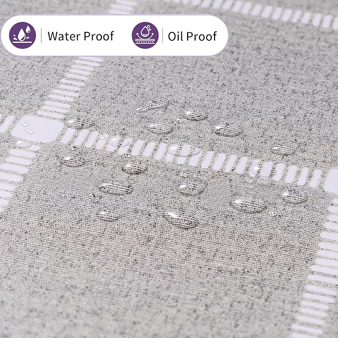 Rectangle Vinyl Tablecloth 100% Waterproof - Heavy Duty Buffalo Plaid Table Cover for Outdoor Picnic Camping Patio - Wipe Clean Checkered Gingham Tablecloth for BBQ Party Decor - 55x108 Grey