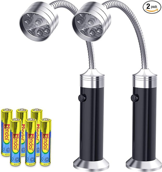 Barbecue Grill Light Grilling Accessories, Father's Day Gifts for Men Dad Boyfriend Husband, Outdoor BBQ Magnetic LED Lights Flexible Gooseneck Weather Resistant Batteries Included 2 Pack
