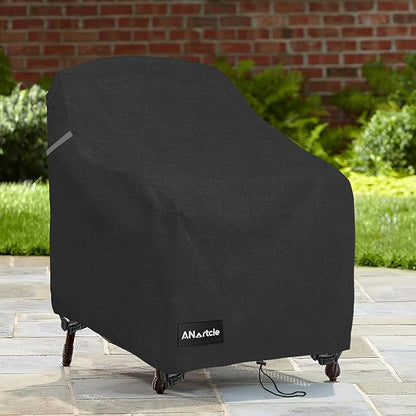 ANartcle Patio Adirondack Chair Cover 2 Pack,600D Waterproof Heavy Duty Outdoor Chair Covers,Adirondack Chair Covers(30W x 34D x 36H inches),Patio Furniture Covers,Black
