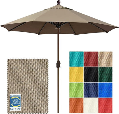 EliteShade USA 10-Year-Non-Fading 10Ft Market Patio Umbrella, UPF 50+ UV Protection Performance Sun Umbrella, Heavy Duty Commercial Grade Outdoor Table Umbrella with Crank, Windproof Vented Top for Garden, Pool, Deck and Outdoor Playsets, No Tilt, Mush...