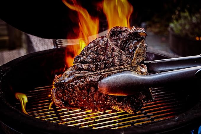 Saffire Carbon Kamado – Large Ceramic Grill and Smoker, 19" Charcoal Grill with Crucible Firebox, Smokin’ Chip Feeder, Two-Piece Heat Deflector, Multi-Grids, Ash Tool – Matte Black