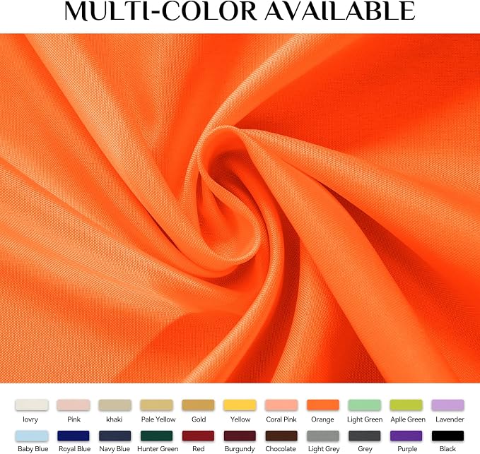 Softalker Rectangle Tablecloth, Waterproof Table Cloths Wrinkle Free Fabric Washable Polyester Table Cover for Dining Tables Party Outdoor Camping Parties Buffet Wedding - 90 x 132 inch, Orange