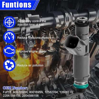 Fuel Injectors Set of 4 Fits for Chevy Malibu HHR Cobalt & Pontiac G5 G6 Solstice Saturn Aura Ion Vue Sky 2.2L 2.4L – Replacement 12606110