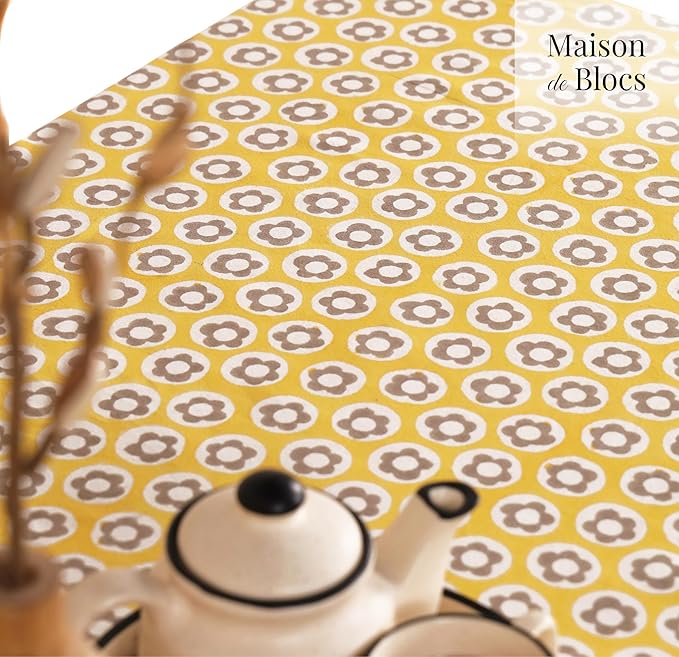 100% Cotton Hand Block Printed, Tablecloth for Kitchen, Dining, Table Cover for Parties, Chritmas, Weddings, Barbecues and Summer picnics Table Cloth