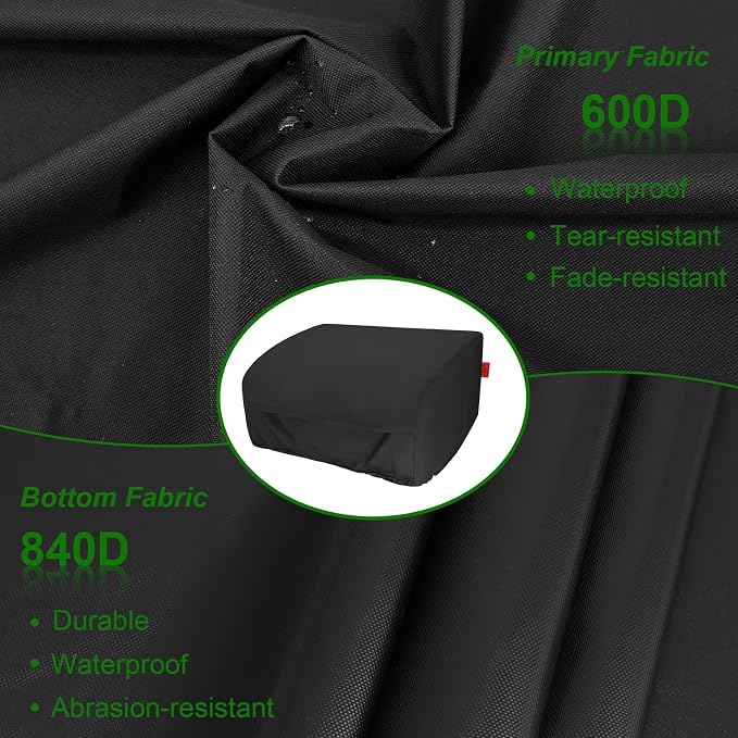 24 Inch Walk-with Portable Tabletop Grill Cover with Overlapping Opening for Carry Without Removing, Waterproof 600D BBQ Grill Cover for Cuisinart CGG-306, Royal Gourmet GT1001, Pit Boss 75275