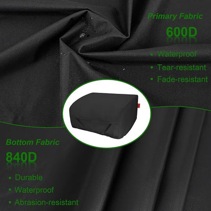 24 Inch Walk-with Portable Tabletop Grill Cover with Overlapping Opening for Carry Without Removing, Waterproof 600D BBQ Grill Cover for Cuisinart CGG-306, Royal Gourmet GT1001, Pit Boss 75275