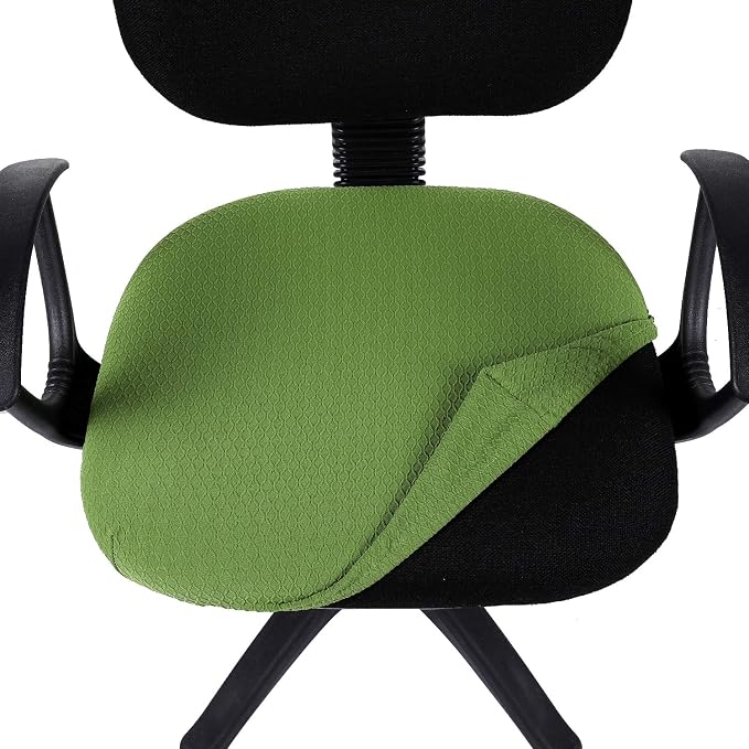 Smiry Office Computer Chair Seat Covers for Desk, Anti-dust Protector | Stretch Jacquard Removable Washable Desk Chair Seat Cushion Protectors, Olive Green