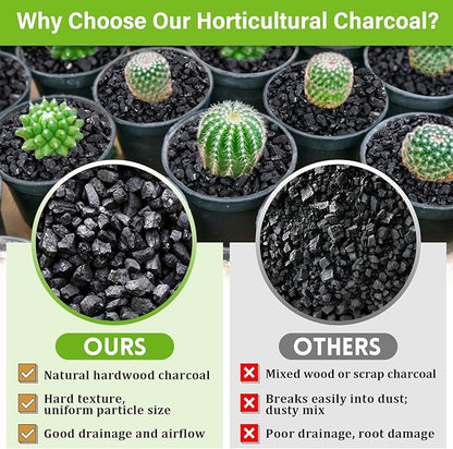 Legigo 8QT All Natural Horticultural Charcoal- Activated Hardwood Plant Charcoal for Soil Amendment, Conditioning Bonsai Soil, Succulent Soil, Terrarium Supplies, Indoor Plant Potting Soil
