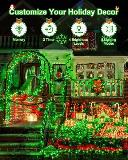 St Patricks Day Decorations 355 FT 900 LED Green Lights, Extra Long Outdoor String Lights Waterproof, Timer & Memory, 8 Modes Dimmable Plug in Fairy for Outside Tree Patrick's Day Decor