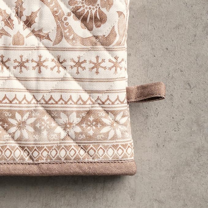 Maison d'Hermine Oven Gloves 100% Cotton Oven Mitt (7" x 13", Pack of 1) | With Loop Heat Resistant BBQ Cooking Gloves Baking Kitchen Handling Hot Pans Thanksgiving Christmas - Allure