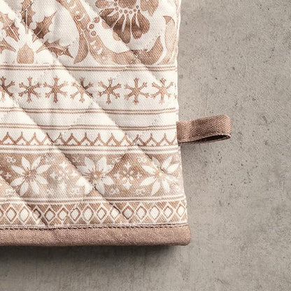 Maison d'Hermine Oven Gloves 100% Cotton Oven Mitt (7" x 13", Pack of 1) | With Loop Heat Resistant BBQ Cooking Gloves Baking Kitchen Handling Hot Pans Thanksgiving Christmas - Allure