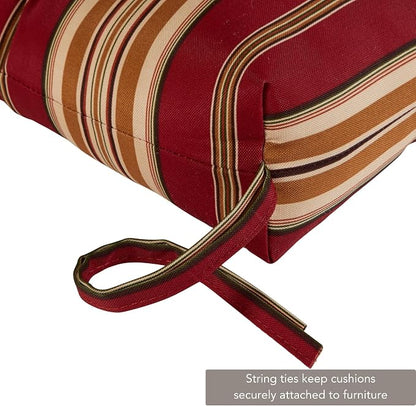 Greendale Home Fashions Outdoor 44x22-inch High Back Chair Cushions (Set of 2), Tuscan Stripe