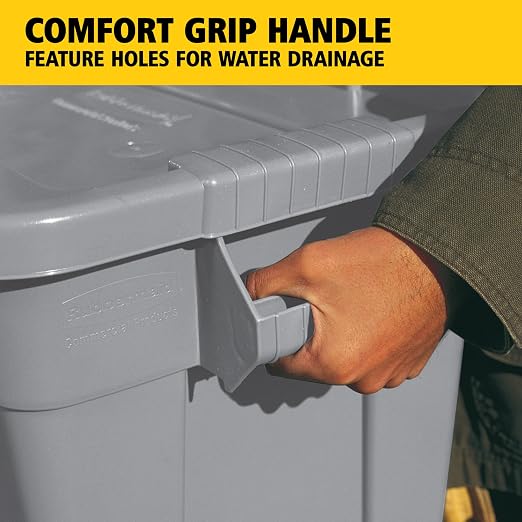 Rubbermaid Commercial Products BRUTE Tote Storage Container with Lid, 14-Gallon-included, Rugged/Reusable Boxes for Moving/Storing in Garage/Basement/Attic/Jobsite/Truck/Camping, Gray | Built for rigorous daily use, stacking securely to maximize valuab...