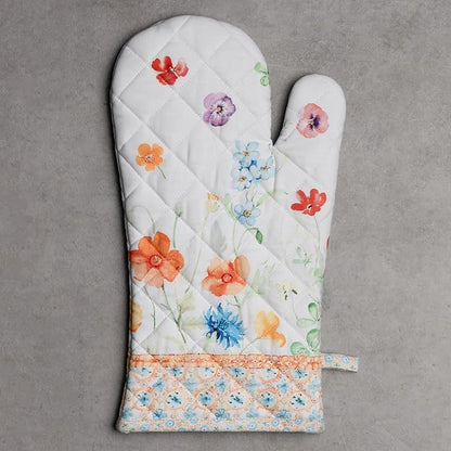 Maison d'Hermine Oven Gloves 100% Cotton Oven Mitt 7" x 13" with Loop Heat Resistant BBQ Cooking Gloves Baking Grilling Kitchen Hotel Home Farmhouse Spring Summer (Pack of 1, Summer Whisper)