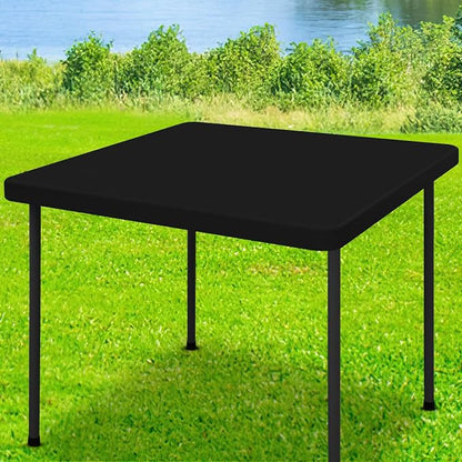 Moosfor Spandex Square Table Cloth, Elastic Fitted Tablecloths for Picnic, Stretch Washable Patio Table Cover for Outdoor, Camping, Banquet and Parties (Black, 36"x36")