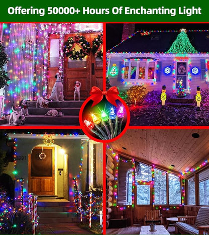 300LED Christmas Lights Outdoor Indoor Use, 12 Lighting Modes 75ft Christmas Tree Lights with Timer, Dimmable Multicolor LED StringLights Waterproof for Yard Tree Wedding Party Holiday Multicolor