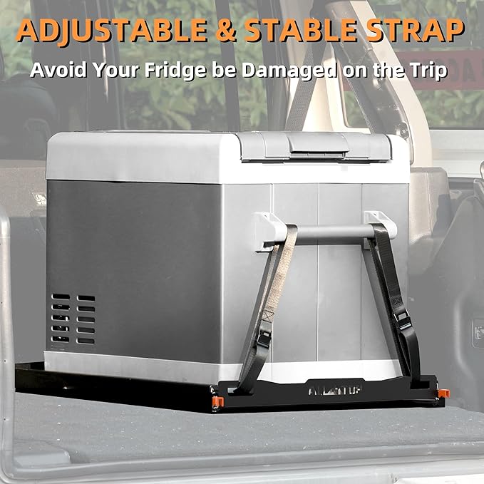 ALL-TOP Fridge Slide (Inner 39.2 x 22.4in) Vehicle Refrigerator Freezer Slider with 4 Buckle Straps, Universal Fit, Max 287 LBS, 3rd Gen
