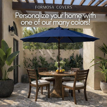 Formosa Covers 9ft 6 Ribs Market Patio Umbrella Replacement Canopy - Top Canvas - 600D UV Protective and Water Resistant Umbrella Olefin Fabric- Premium Quality Replacement Canopy Cover ONLY (Navy)