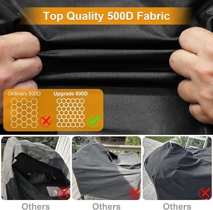 Kipiea 600D Heavy Duty Grill Cover for Weber Summit Kamado S6 Charcoal Grill - Charcoal Grill Cover with 4 Buckles, Wind Resistant Anti UV & No Tears(56" W X 36" D X 44.5" H)