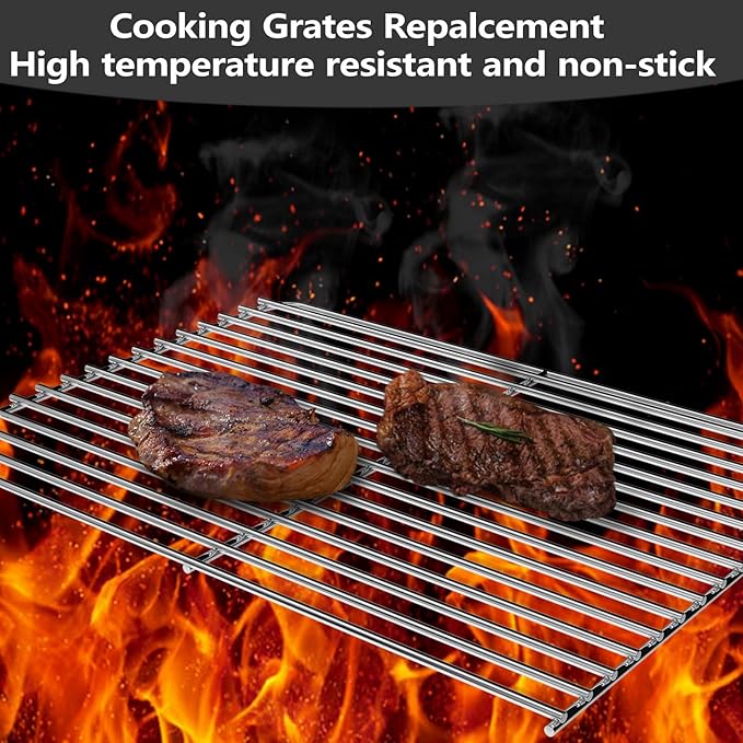 BAC475 Upgraded Portable Grill Grates for Traeger TFT18KLD Grill Parts, Metal Cooking Grate Replacement Part for Traeger Wood Pellets & Smoker Grill Accessories,15.87”L x 11.42”W