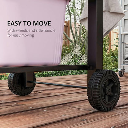 Charcoal BBQ Grill with Side Table and Storage