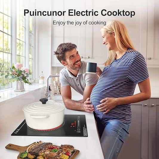 1800W Electric Cooktop Single Burner, 110V Electric Stove with LED Touch Control, 10 Power Levels, Child Safety Lock, Timer & Overheat Protection.