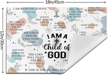 Christian Placemats Set of 4, God Table Place Mats for Kitchen | Washable Decorative Place Mats Holiday Party Farmhouse Decor Religious Happy Easter Day 12"x18"