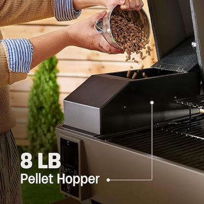 TYTUS Tabletop Pellet Smoker with 285 Sq. In Cooking Area between Main & Warming Rack, Digital Temp Dial, Electric Start with Porcelain Enameled Steel Grates, Portable & Compatible with Prep Cart