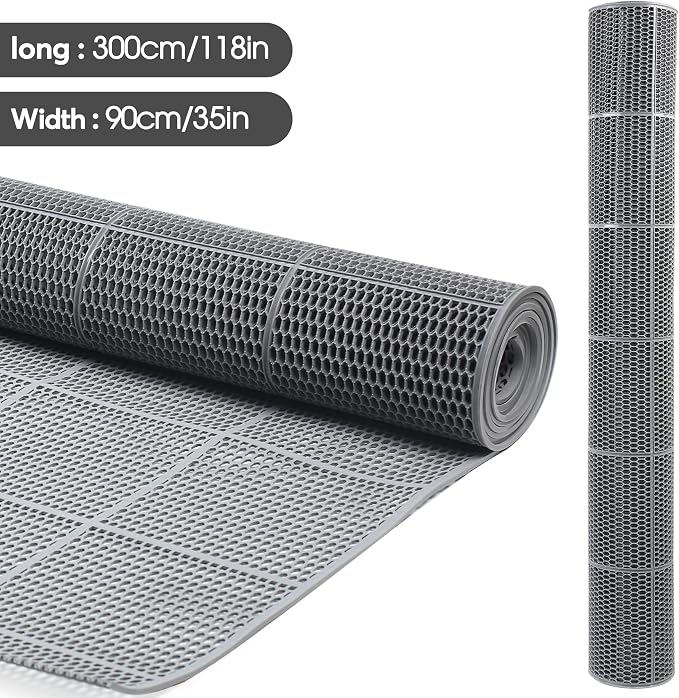 Non Slip Drainage Flooring Mat, 3 x10 Ft 0.22'' Thick Pool Flooring Mat, PVC, Anti-Slip Commercial Kitchen Mat, Ideal Entry Way Doormat for Home,Pools,Bathroom,Garden,Kitchen,Indoor Outdoor Wet Area